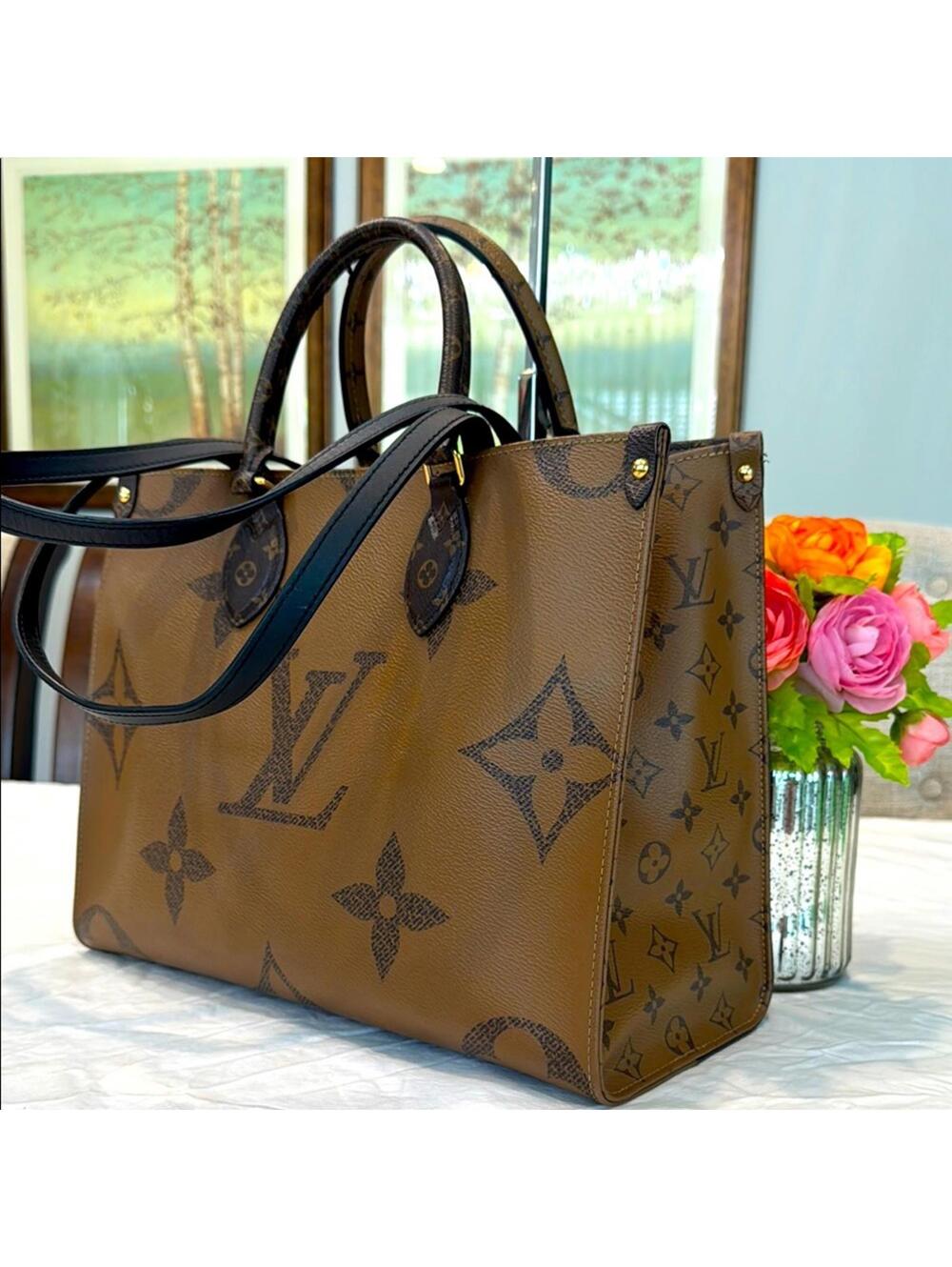 Authentic Louis Vuitton Brown OnTheGo MM Tote Bag
